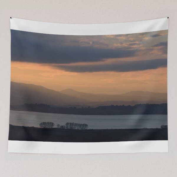 Item preview, Sunset over Lago Chiusi in panorama From Vaiano, Umbria, Italy designed and sold by AndrewJonesFoto.