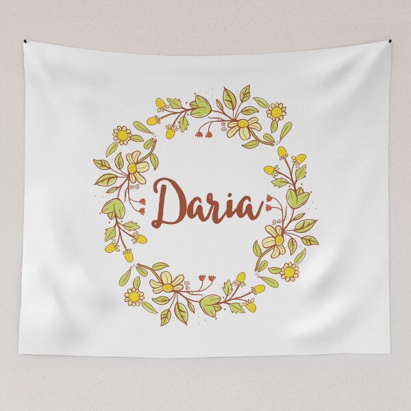 Item preview, Daria lovely name and floral bouquet wreath designed and sold by thetypographer.