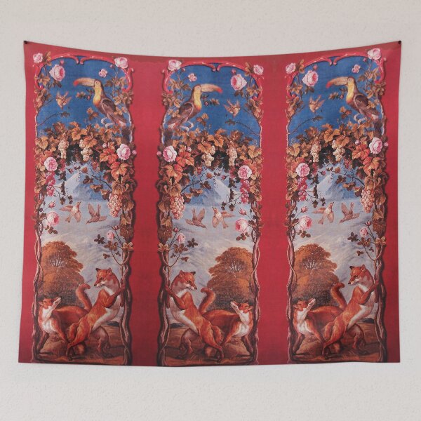 Item preview, FOX AND GRAPES Aesop Fable ,Forest Animals,Birds,Roses, Antique Floral  designed and sold by BulganLumini.