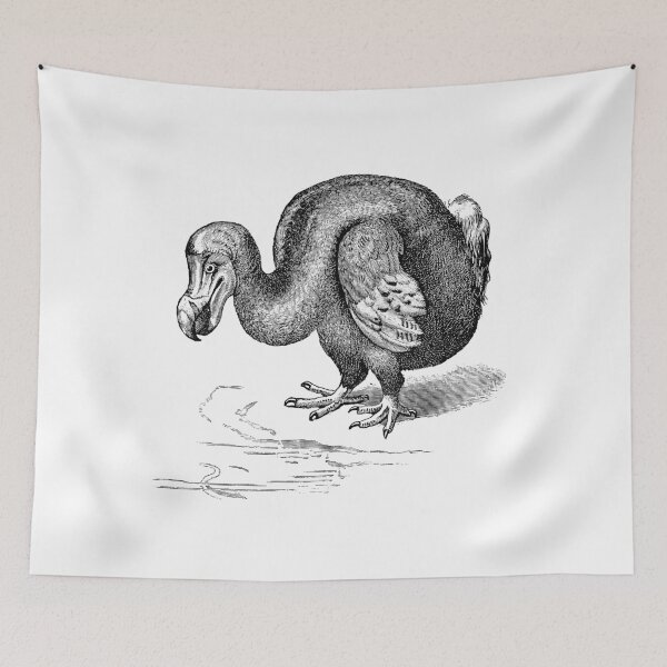 Item preview, Vintage Dodo Bird Illustration Retro 1800s Black and White Birds Image designed and sold by SilverSpiral.