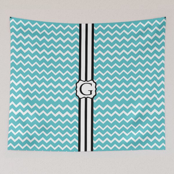 Item preview, G Turquois Chevron II designed and sold by MonogramMonkey.