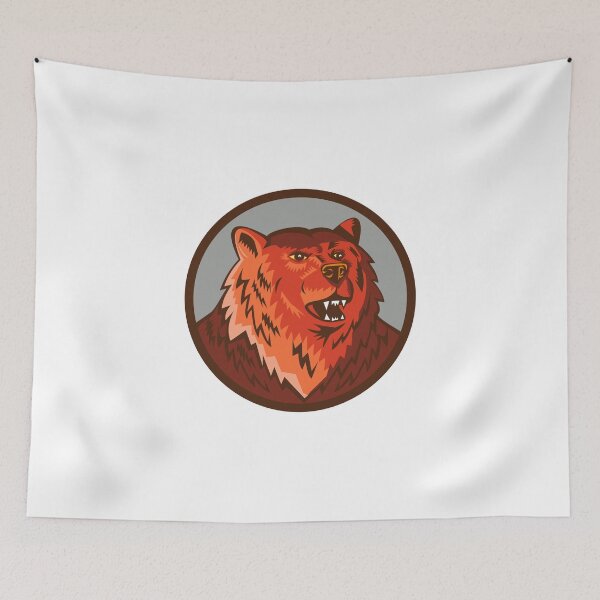 Item preview, Russian Bear Head Growling Circle Retro designed and sold by patrimonio.