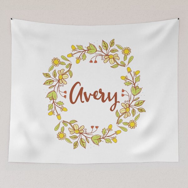 Item preview, Avery lovely name and floral bouquet wreath designed and sold by thetypographer.
