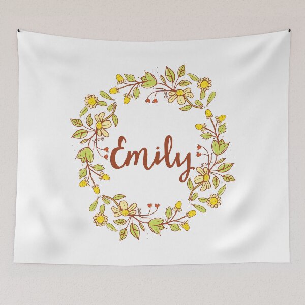 Item preview, Emily lovely name and floral bouquet wreath designed and sold by thetypographer.