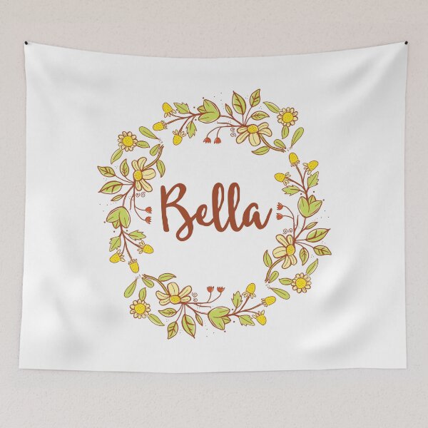 Item preview, Bella lovely name and floral bouquet wreath designed and sold by thetypographer.