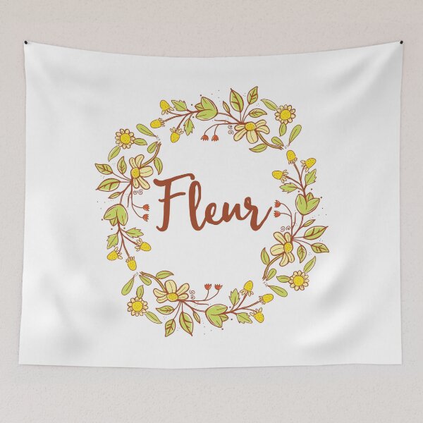Item preview, Fleur lovely name and floral bouquet wreath designed and sold by thetypographer.