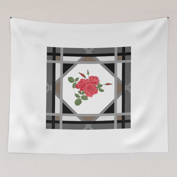 Item preview, Art design rose ornament geometric background designed and sold by fuzzyfox.