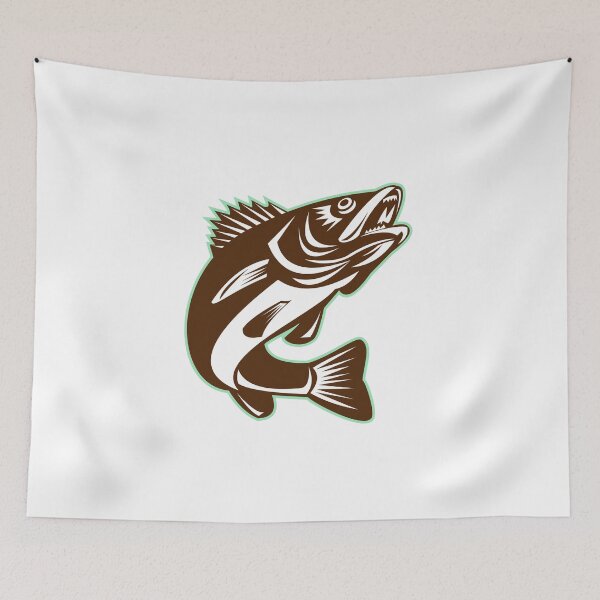 Item preview, Walleye Fish Jumping Isolated Retro designed and sold by patrimonio.