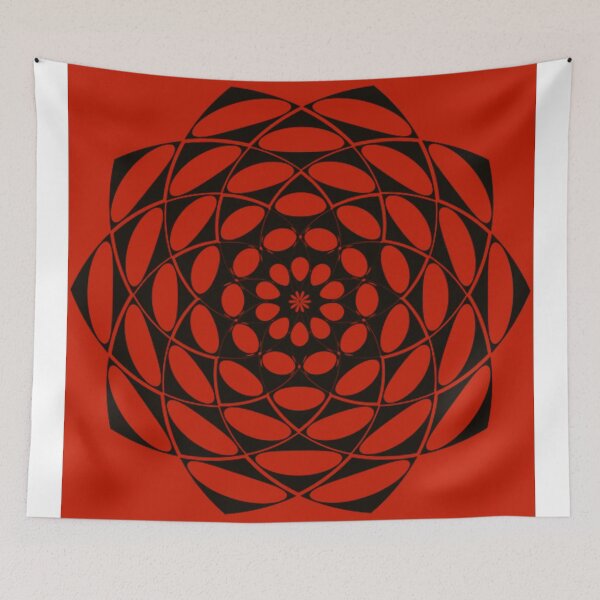 Item preview, Oval Mandala Red and Black designed and sold by faeriestar.