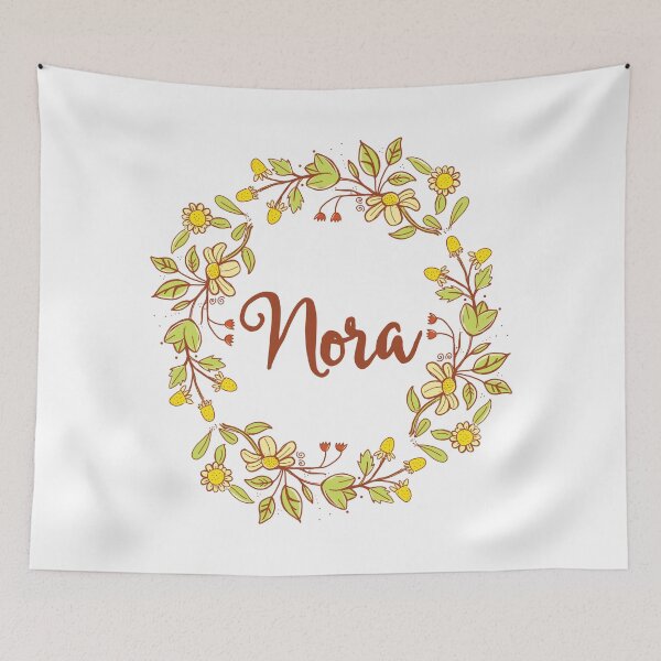 Item preview, Nora lovely name and floral bouquet wreath designed and sold by thetypographer.
