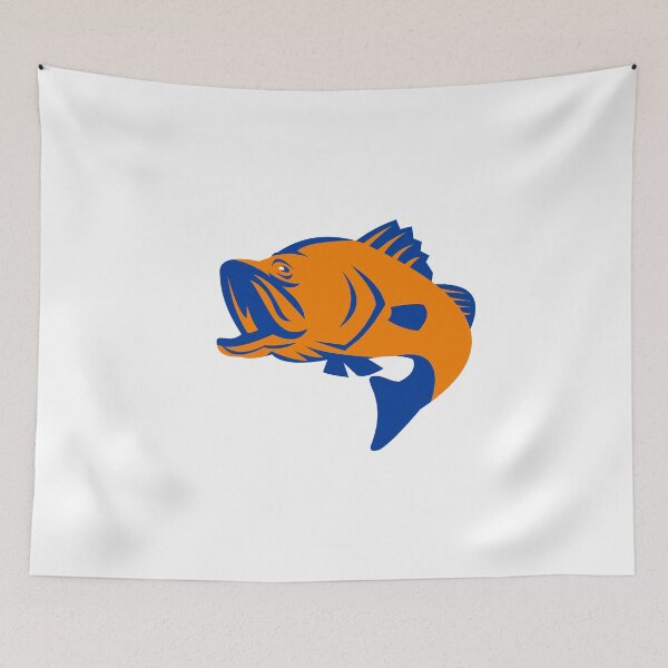 Item preview, Barramundi Fish Jumping Retro designed and sold by patrimonio.