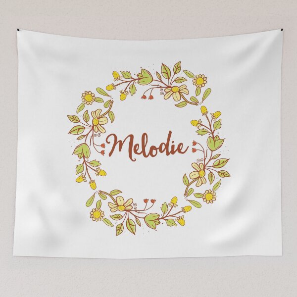 Item preview, Melodie lovely name and floral bouquet wreath designed and sold by thetypographer.