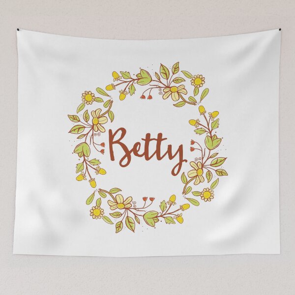 Item preview, Betty lovely name and floral bouquet wreath designed and sold by thetypographer.