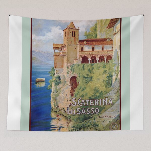 Item preview, Vintage Lake Maggiore Santa Caterina del Sasso Italian travel designed and sold by aapshop.