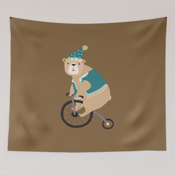 Item preview, Cartoon Animals Circus Bear on Bicycle designed and sold by peacockcards.