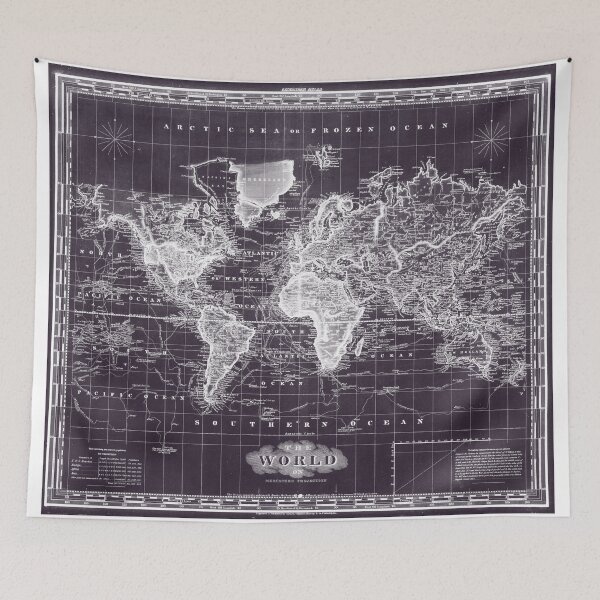 Item preview, Vintage Map of The World (1833) Purple & White  designed and sold by BravuraMedia.