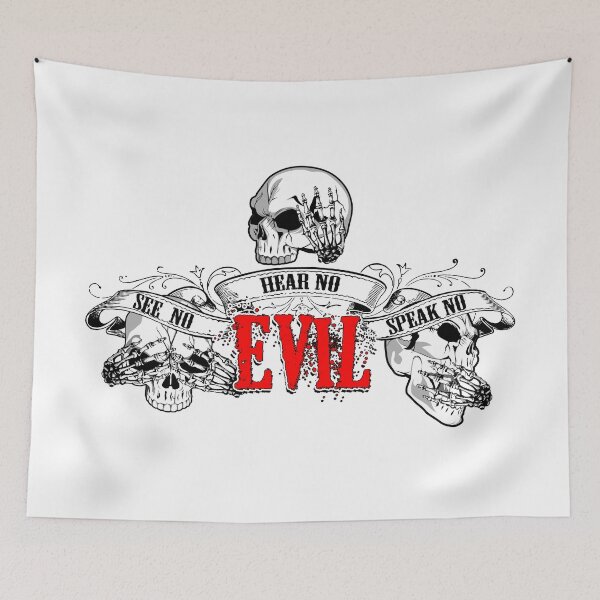 Item preview, See No Evil 3 Wise Skulls designed and sold by AjHound.