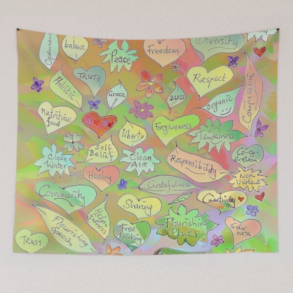 Item preview, Leaves of Good Intention - Word Art Drawing designed and sold by Julia Woodman.