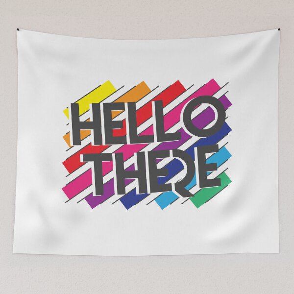 Item preview, HELLO THERE retro colors geometric designed and sold by JacSpac.
