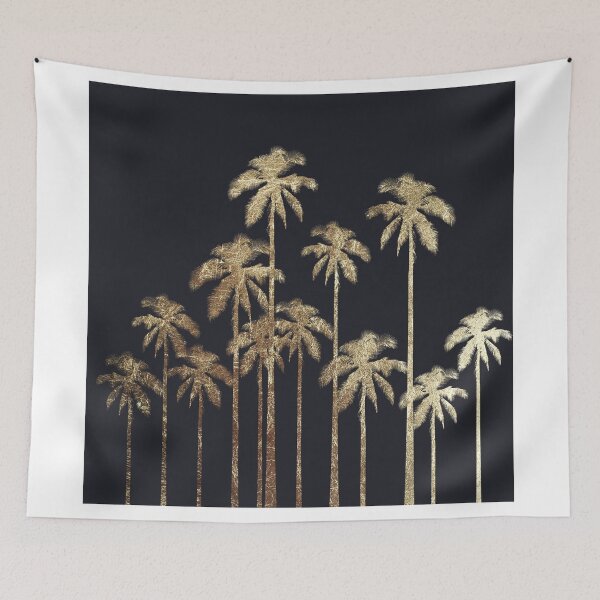 Item preview, Glamorous Gold Tropical Palm Trees on Black designed and sold by Blkstrawberry.