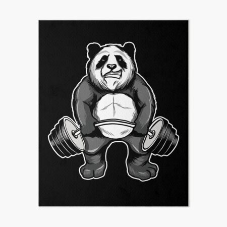 Panda Weightlifting Fitness Panda Gym Funny Panda Beach Towel by EQ Designs  - Pixels