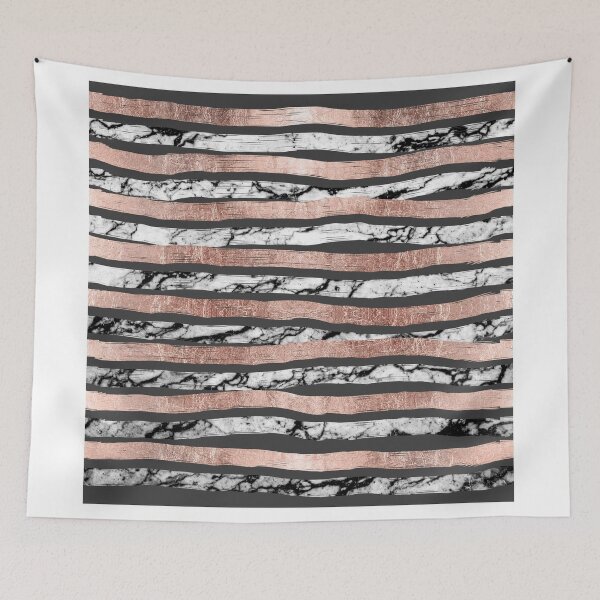 Item preview, Elegant Black White Marble Rose Gold Brushstrokes designed and sold by Blkstrawberry.