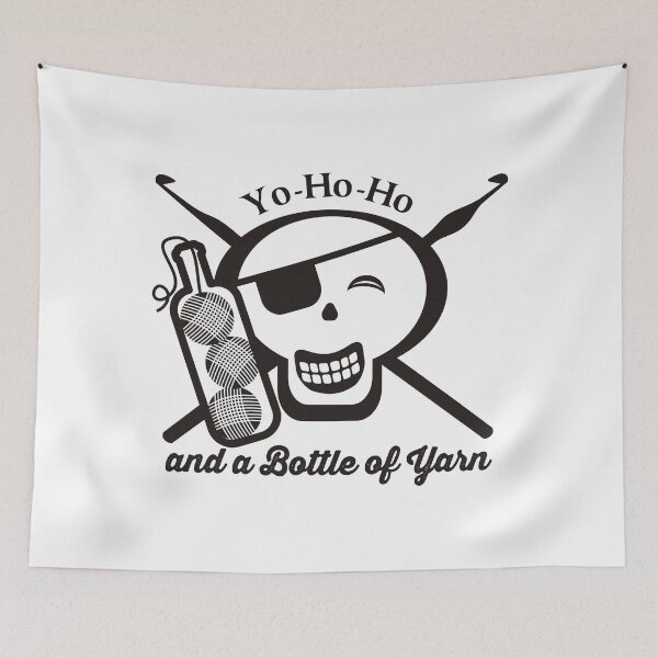 Item preview, Pirate skull yo ho ho bottle of yarn crochet hooks designed and sold by BigMRanch.