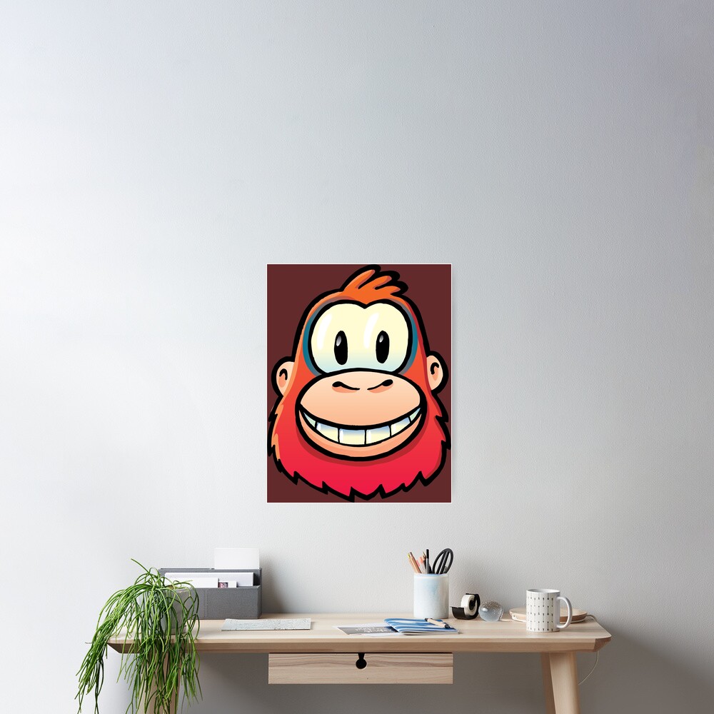 orange orangutan laughing at us Poster