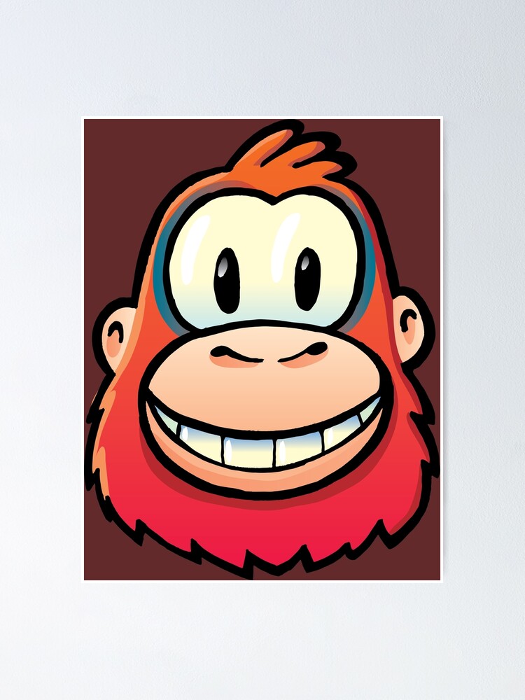 Alternate view of orange orangutan laughing at us Poster