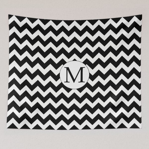 Item preview, M Black Chevron designed and sold by MonogramMonkey.