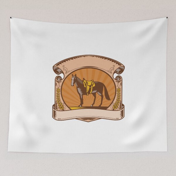 Item preview, Horse Western Saddle Scroll Woodcut designed and sold by patrimonio.