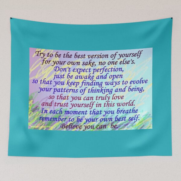 Item preview, Best Version of Yourself Quotation Blue Art Background designed and sold by Julia Woodman.
