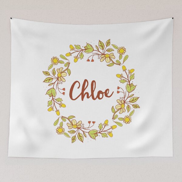 Item preview, Chloe lovely name and floral bouquet wreath designed and sold by thetypographer.