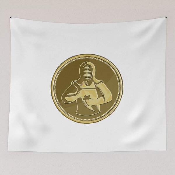 Item preview, Kendo Swordsman Gold Medal Retro designed and sold by patrimonio.