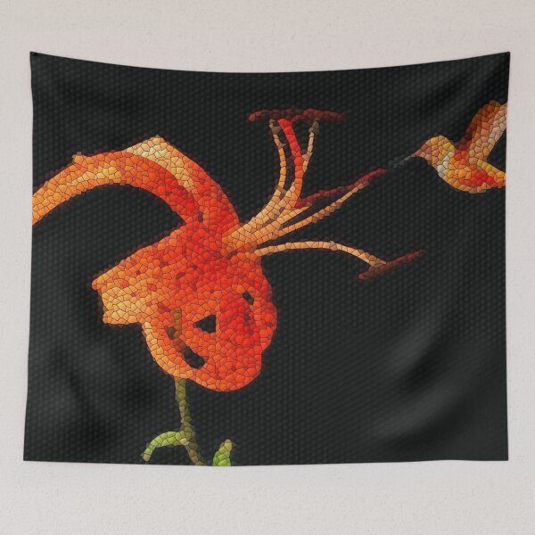 Item preview, TILE ART...Rufous Hummingbird on Tiger Lily designed and sold by RoseMarie747.