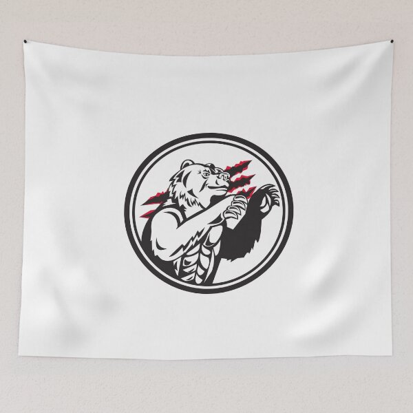 Item preview, California Grizzly Bear Smirk Paw Circle Retro designed and sold by patrimonio.