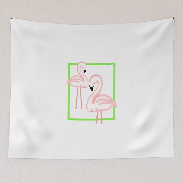 Item preview, Pink Flamingos Green and White designed and sold by BeachBumFamily.