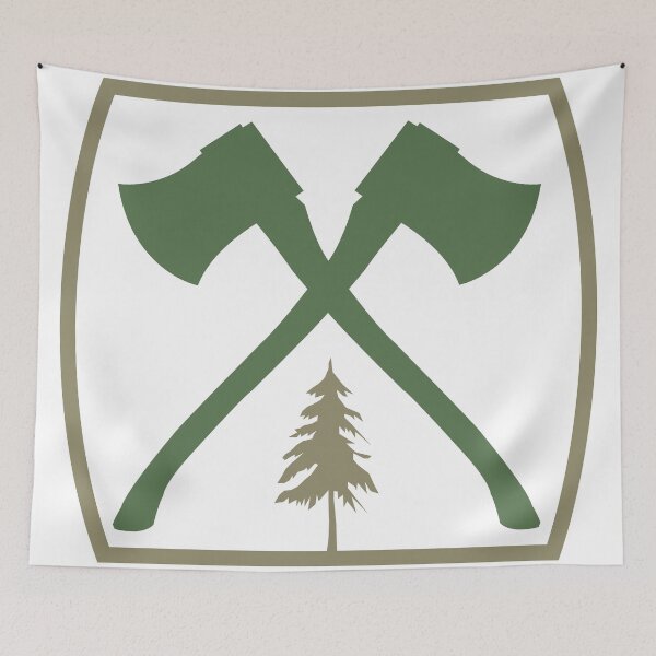 Item preview, Axe Crossing Badge w/ Tree | Lumberjack Logo designed and sold by lawjfree.