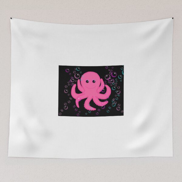 Item preview, Pink Octopus in Bubbles designed and sold by BeachBumFamily.