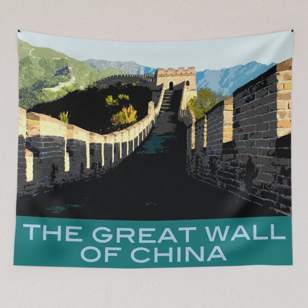 Item preview, Great Wall of China Souvenir Design, in Vintage Travel Poster Style designed and sold by GeeWhizArt.