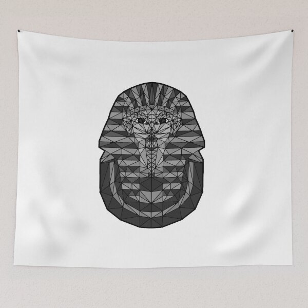 Item preview, Geometric Tutankhamun in grey with black outline. designed and sold by Toby Shepherd.