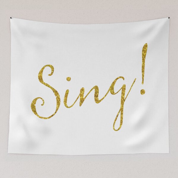 Item preview, Sing Gold Faux Foil Metallic Glitter Quote Isolated on White Background designed and sold by SilverSpiral.