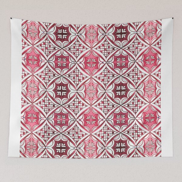 Item preview, Watercolor Morrocan Tile pattern red designed and sold by ME Design Studio.