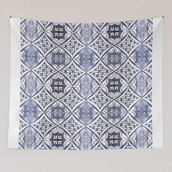 Item preview, Watercolor Morrocan Tile pattern blue designed and sold by ME Design Studio.