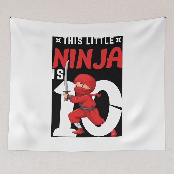 Artikelvorschau, 10th Birthday Product For Boys This Little Is Ten Ninja Gifts For Kids design entworfen und verkauft von stuch75.