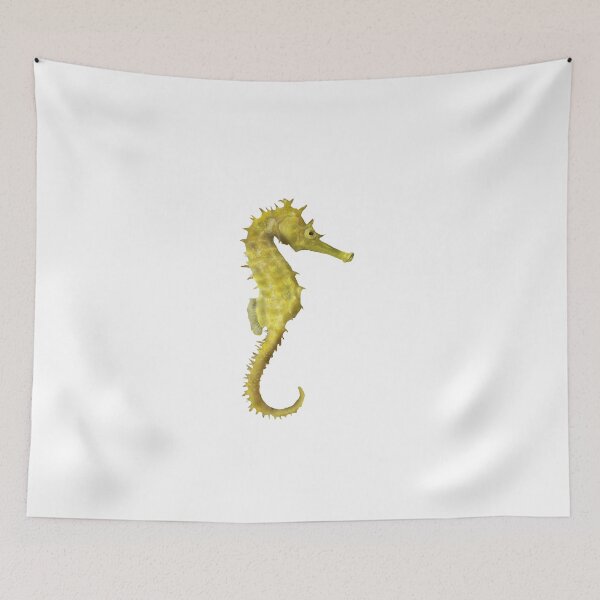 Item preview, Fish - Yellow seahorse (Hippocampus kudo) designed and sold by RawPrawnArt.