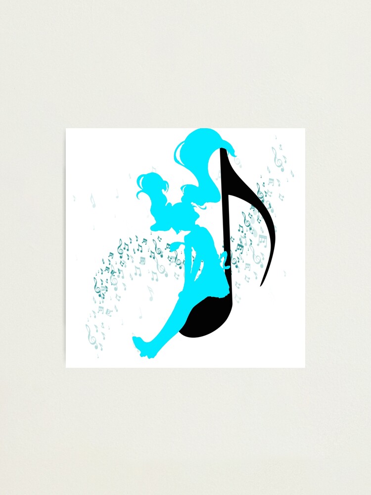 "Miku Hatsune Music Notes" Photographic Print by valival | Redbubble