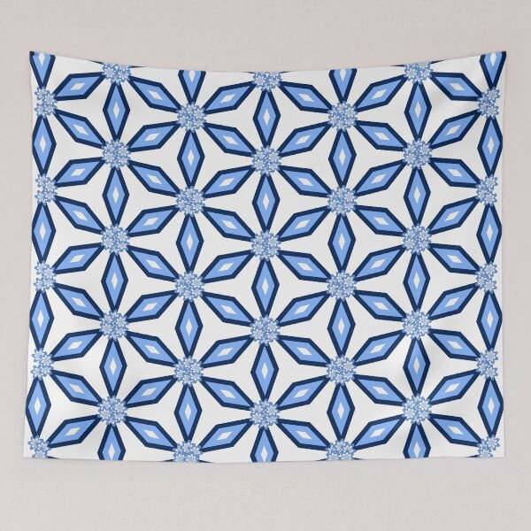 Item preview, Colorful floral pattern in blue designed and sold by cocodes.