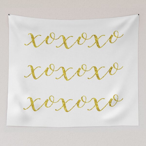Item preview, XO XO Gold Faux Foil Metallic Glitter Quote Isolated on White Background designed and sold by SilverSpiral.