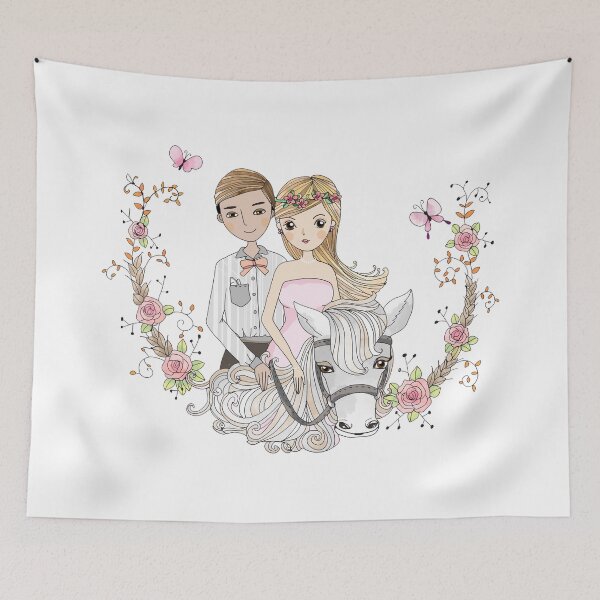 Item preview, Beautiful Wedding Newlywed Bride Groom Horse designed and sold by peacockcards.